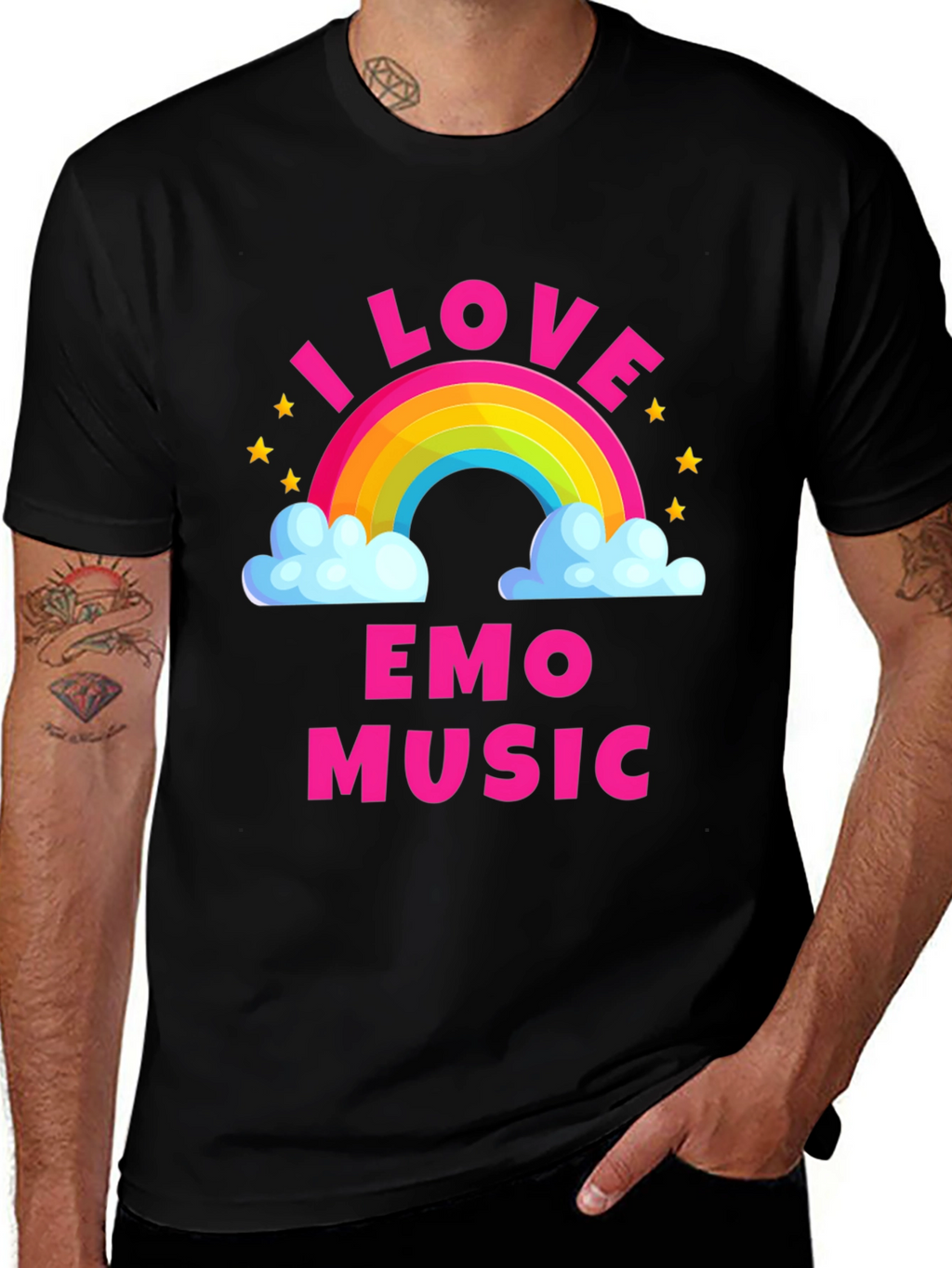 I Love Emo Music Rainbow T-Shirt