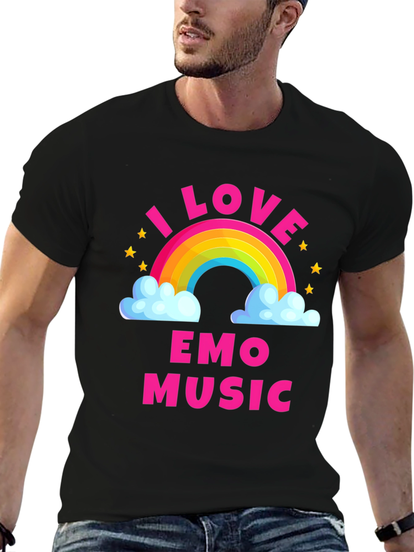 I Love Emo Music Rainbow T-Shirt