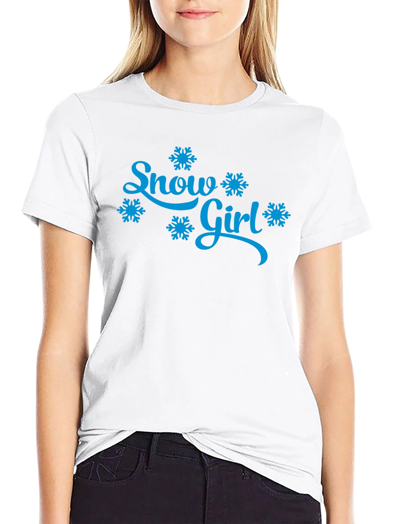 Snow Girl Snowflake Graphic T-Shirt