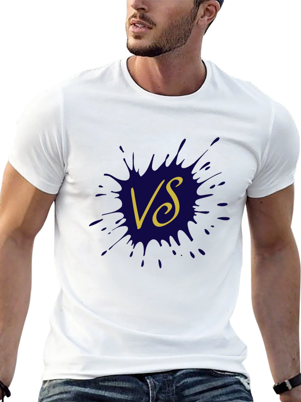 Versus Graphic Tee - Trendy Black Cotton T-Shirt