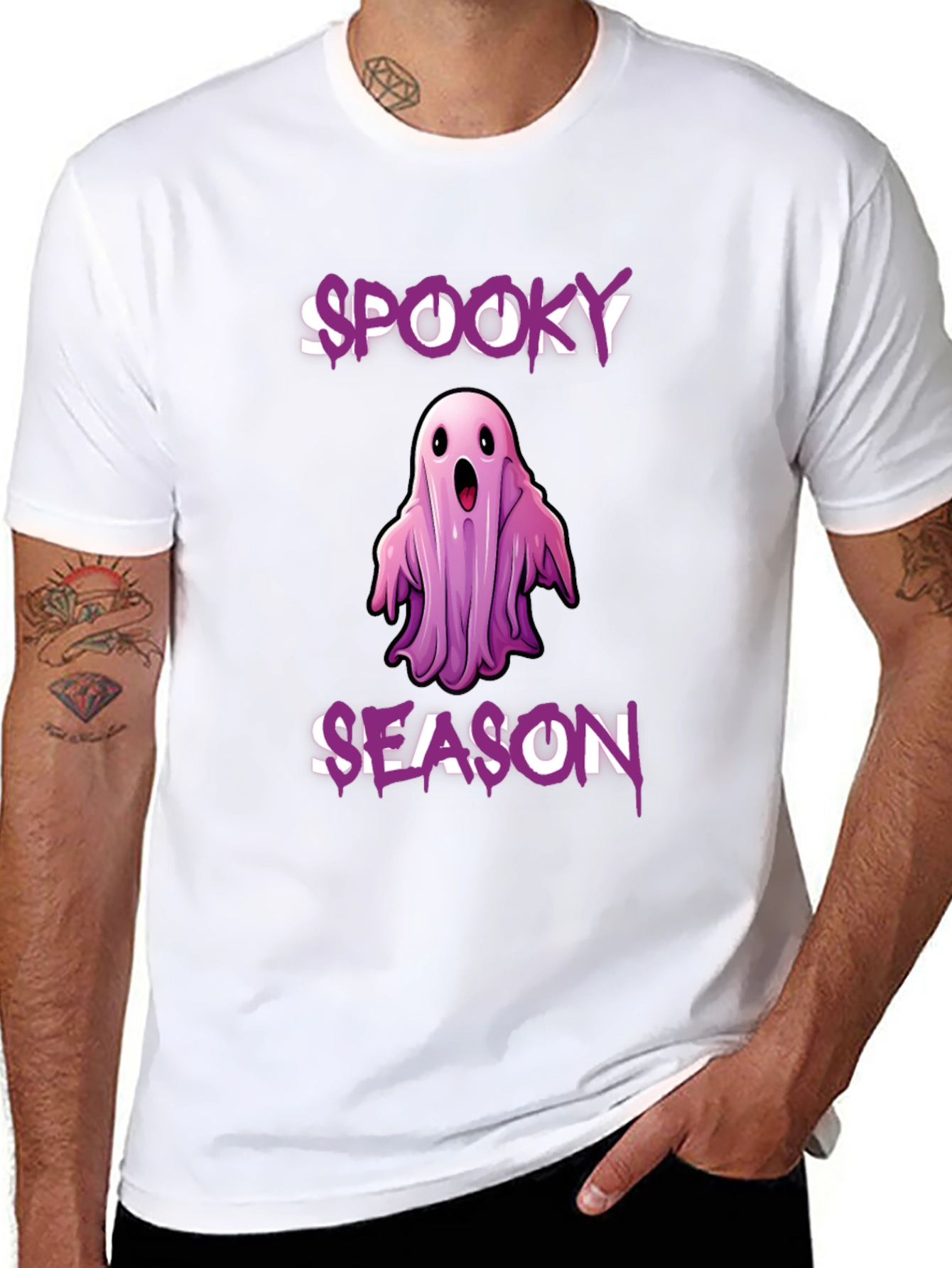Spooky Season Ghost Graphic T-Shirt - Halloween Apparel