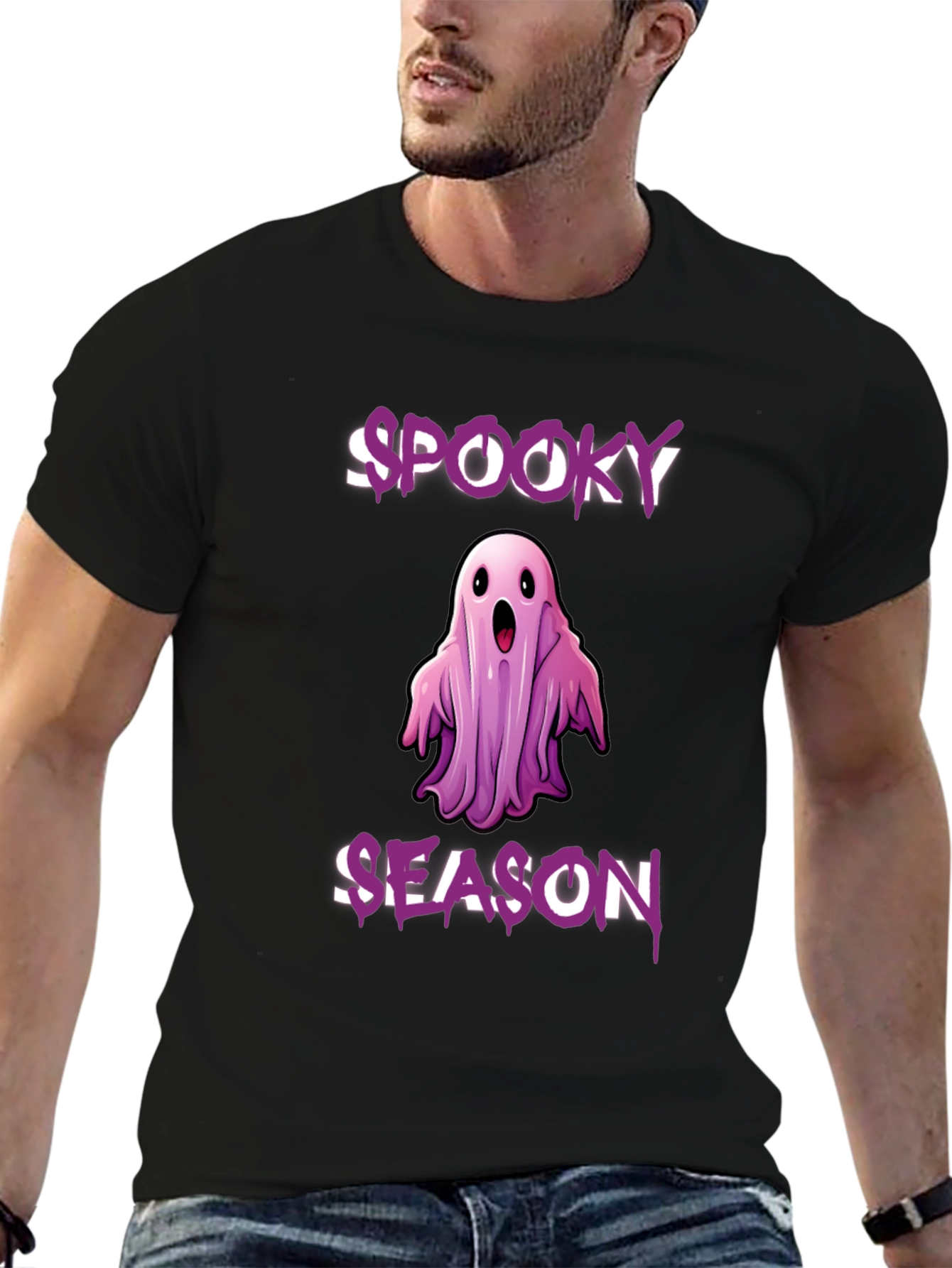 Spooky Season Ghost Graphic T-Shirt - Halloween Apparel