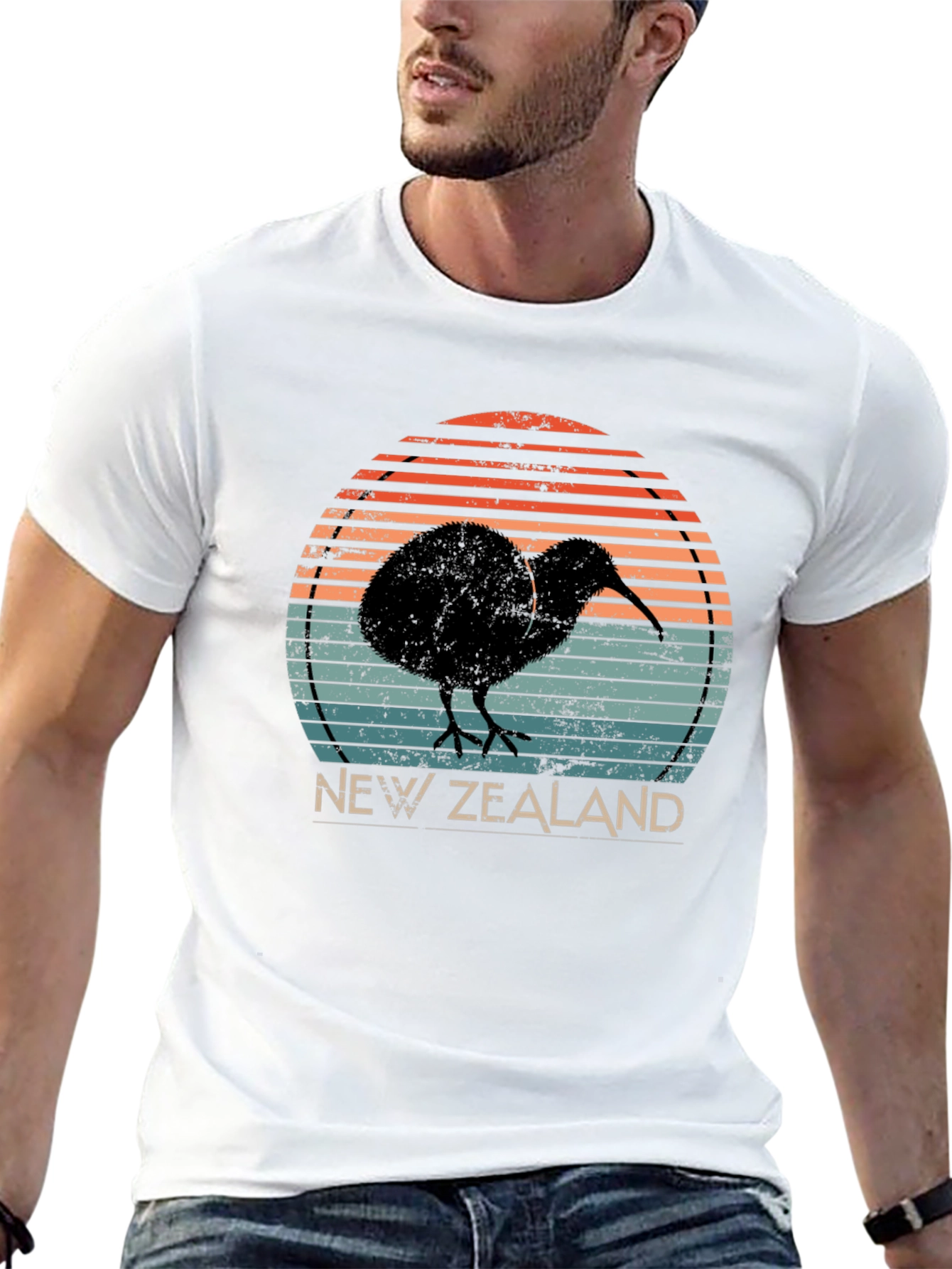 New Zealand Kiwi Bird Retro Graphic T-Shirt