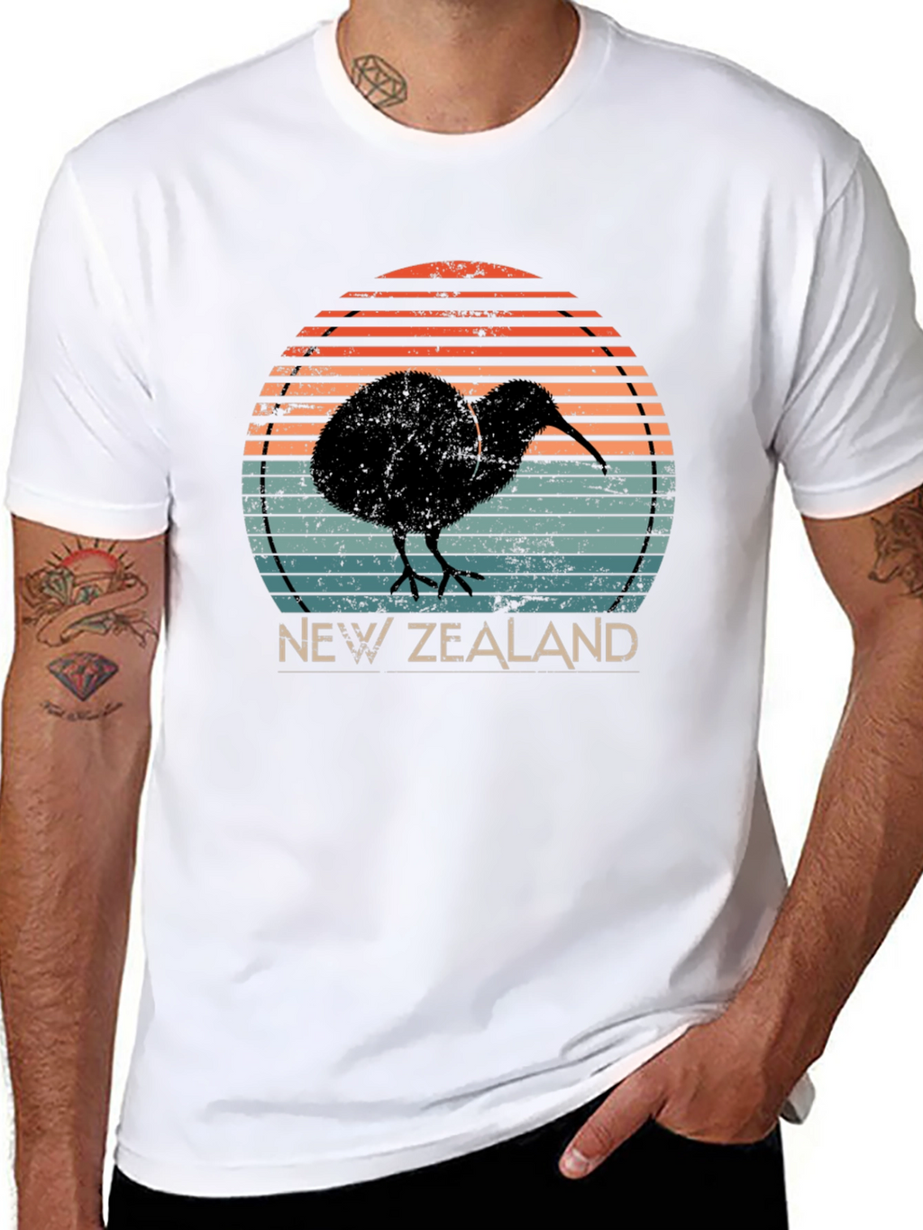 New Zealand Kiwi Bird Retro Graphic T-Shirt