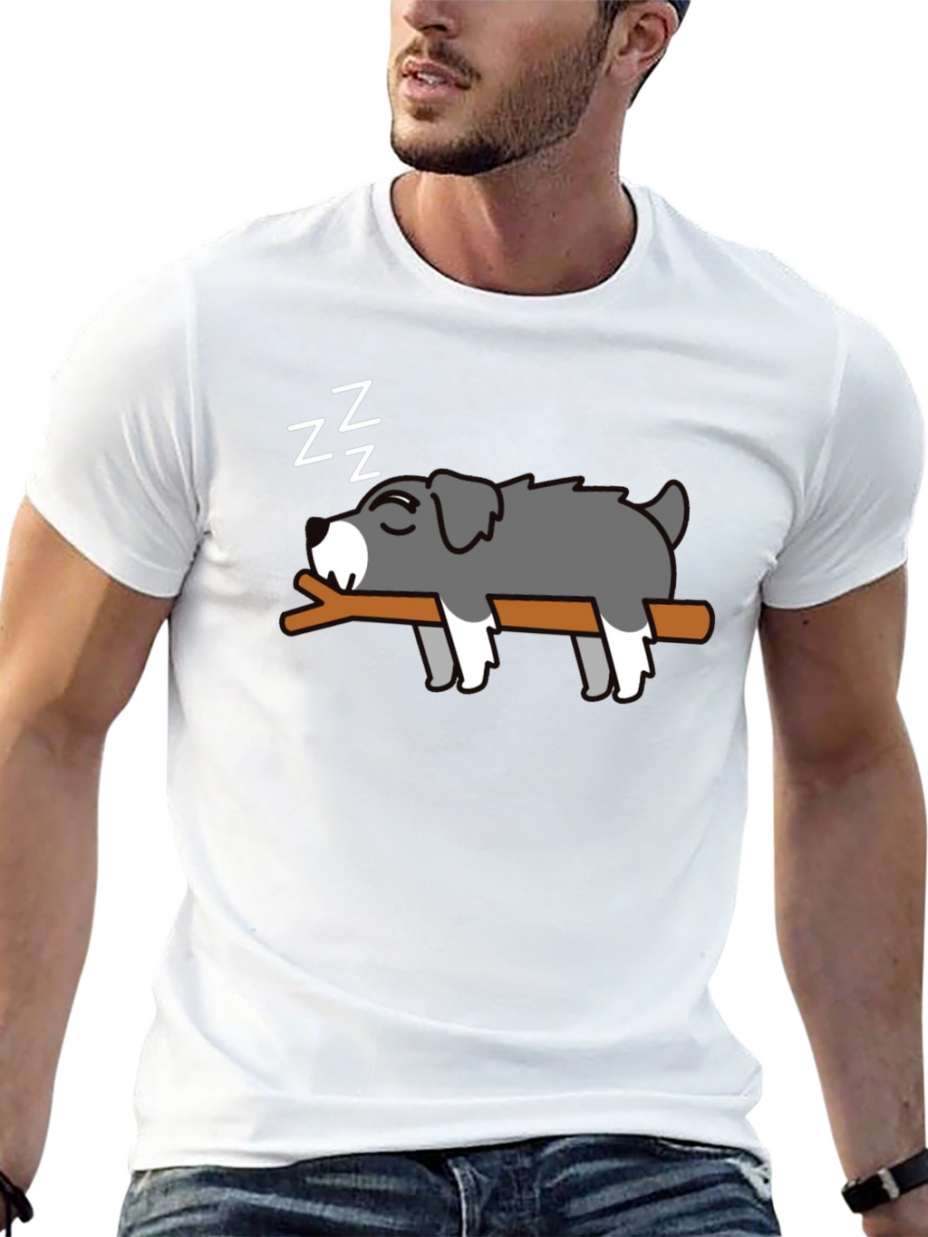 Sleeping Dog on Branch Graphic Tee