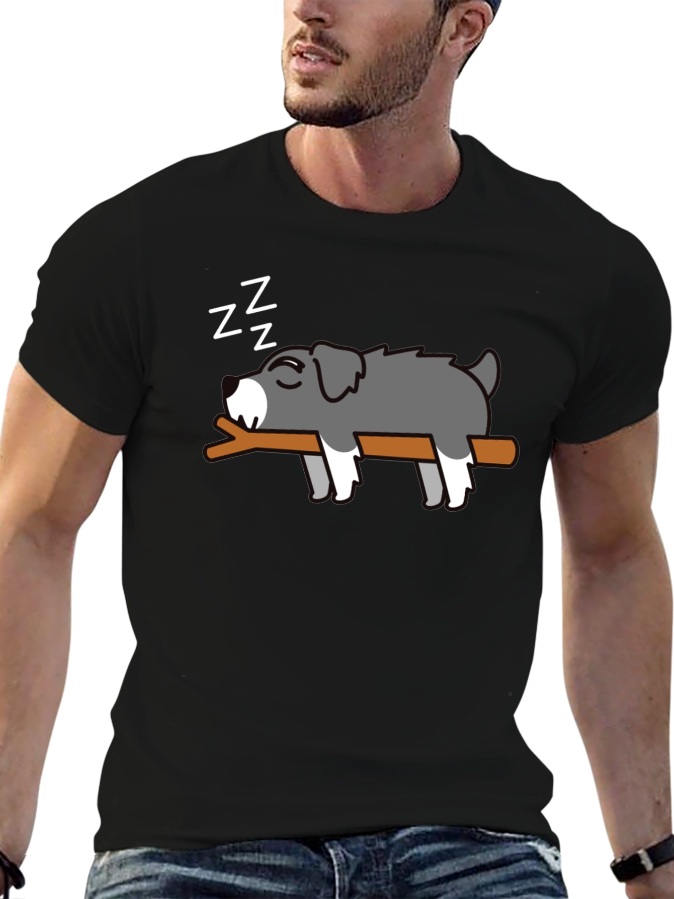 Sleeping Dog on Branch Graphic Tee