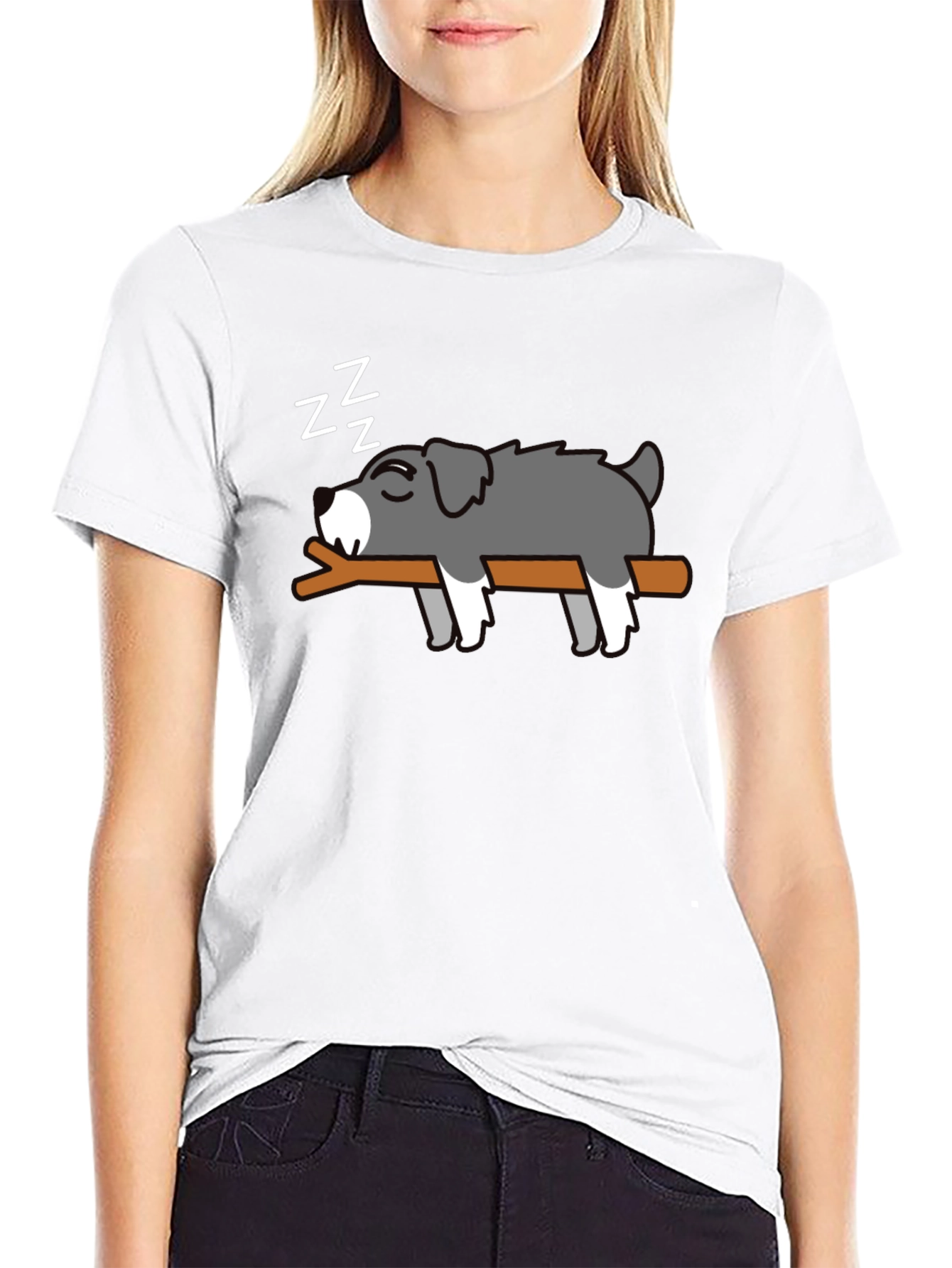 Sleeping Dog on Branch Graphic Tee