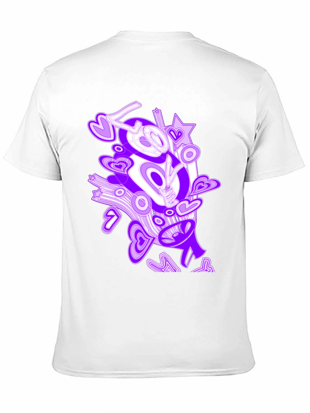 Abstract Love Graphic Black T-Shirt