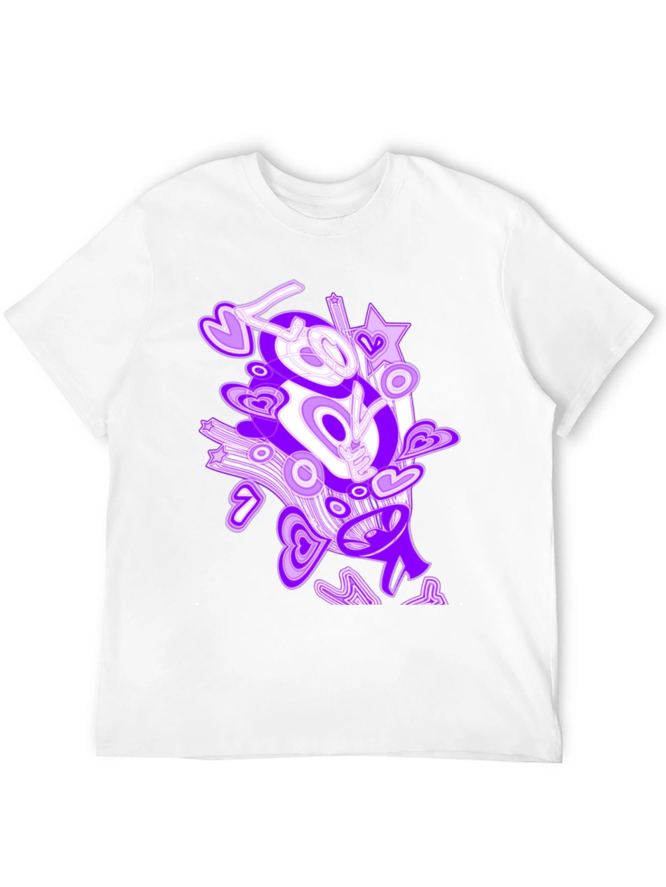 Abstract Love Graphic Black T-Shirt