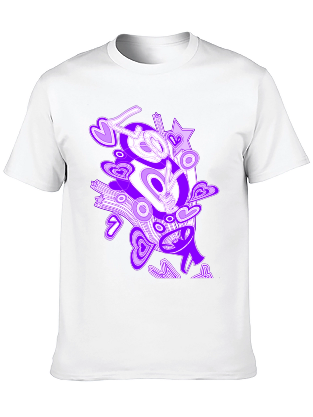 Abstract Love Graphic Black T-Shirt