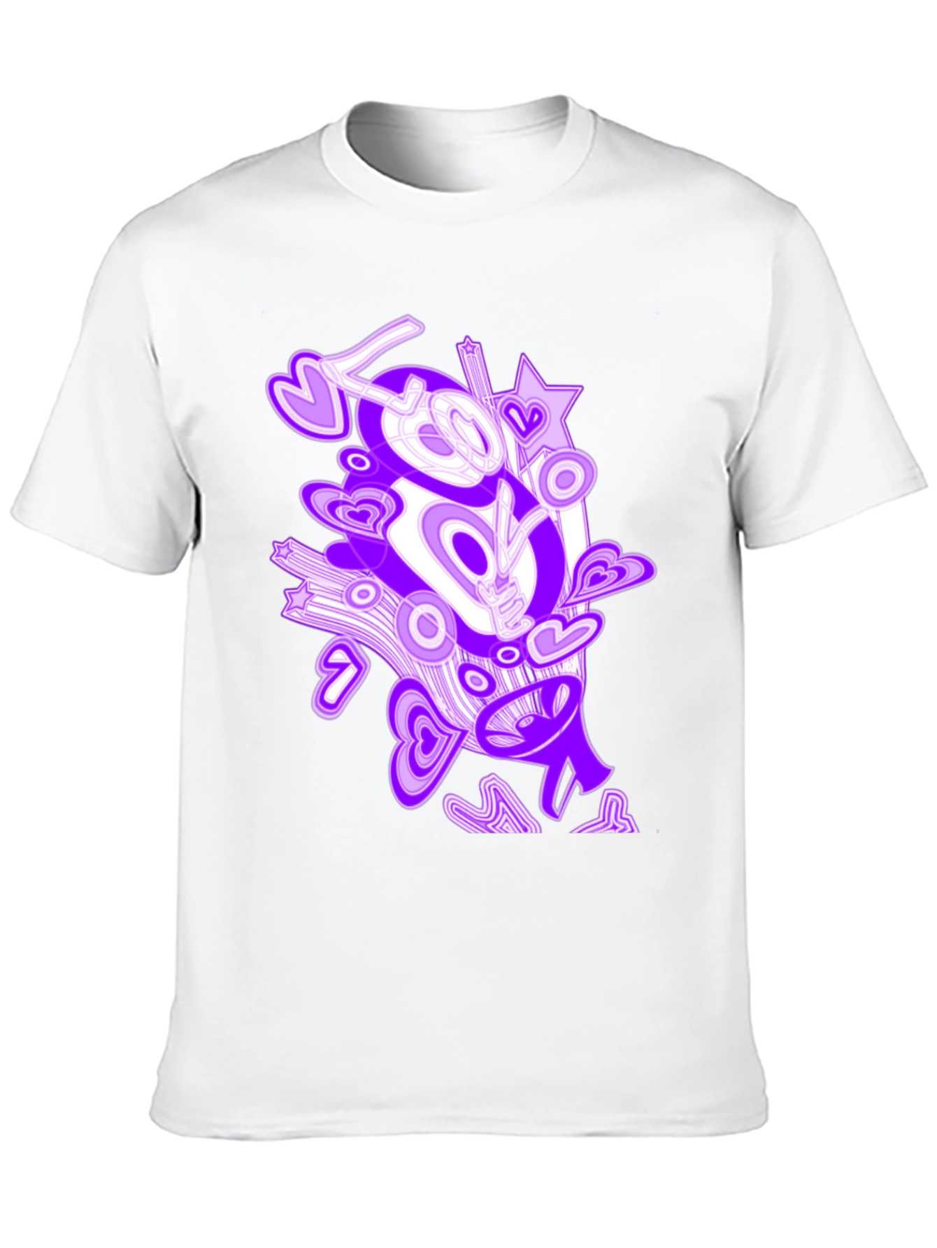 Abstract Love Graphic Black T-Shirt