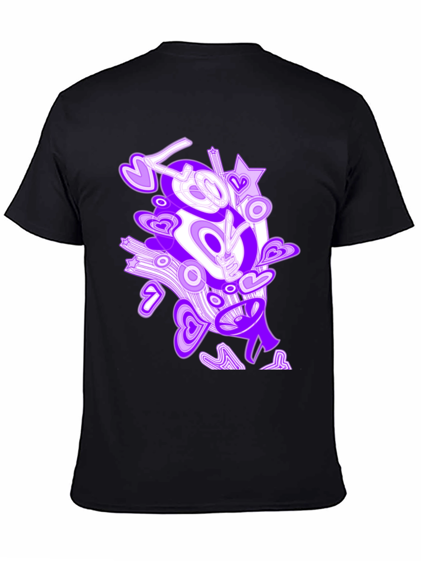 Abstract Love Graphic Black T-Shirt