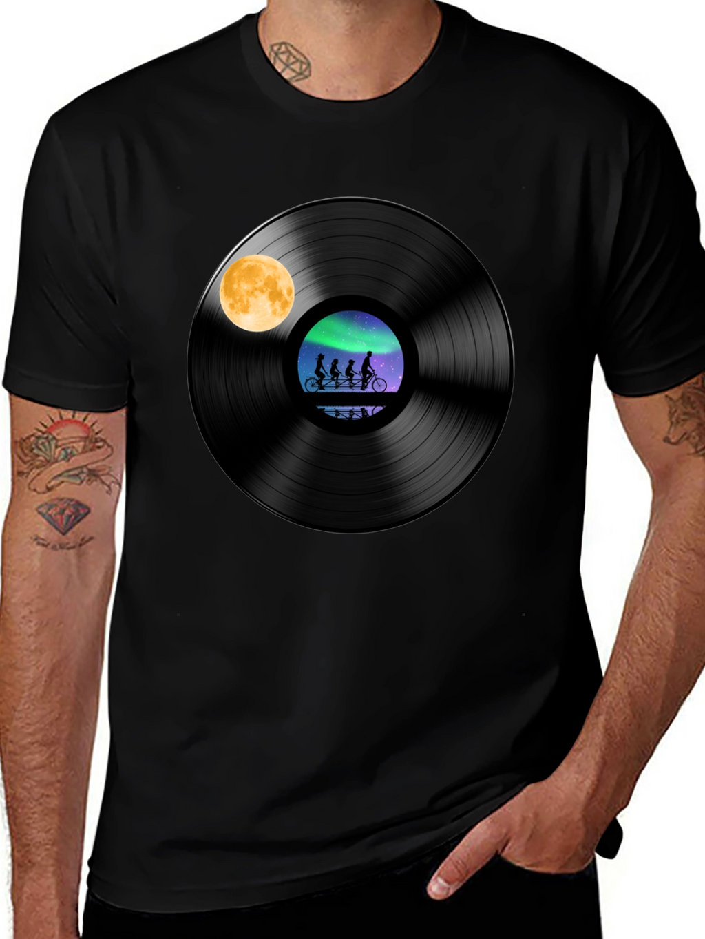 Vinyl Record Bike Ride Graphic Tee