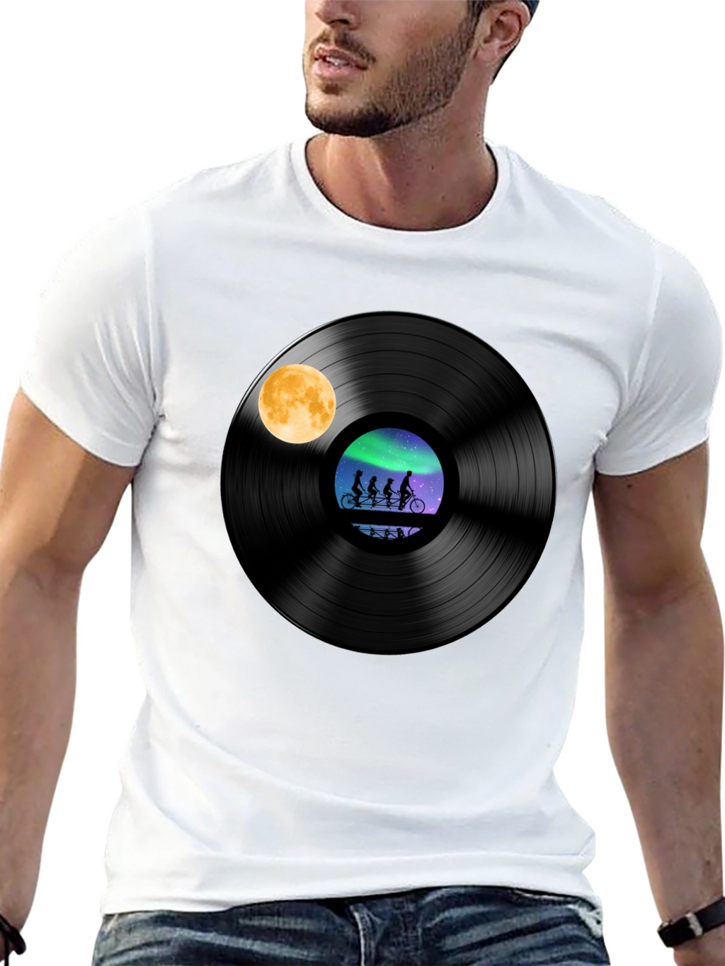 Vinyl Record Bike Ride Graphic Tee