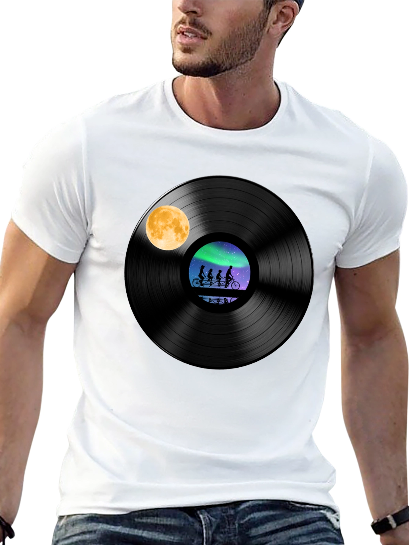 Vinyl Record Bike Ride Graphic Tee