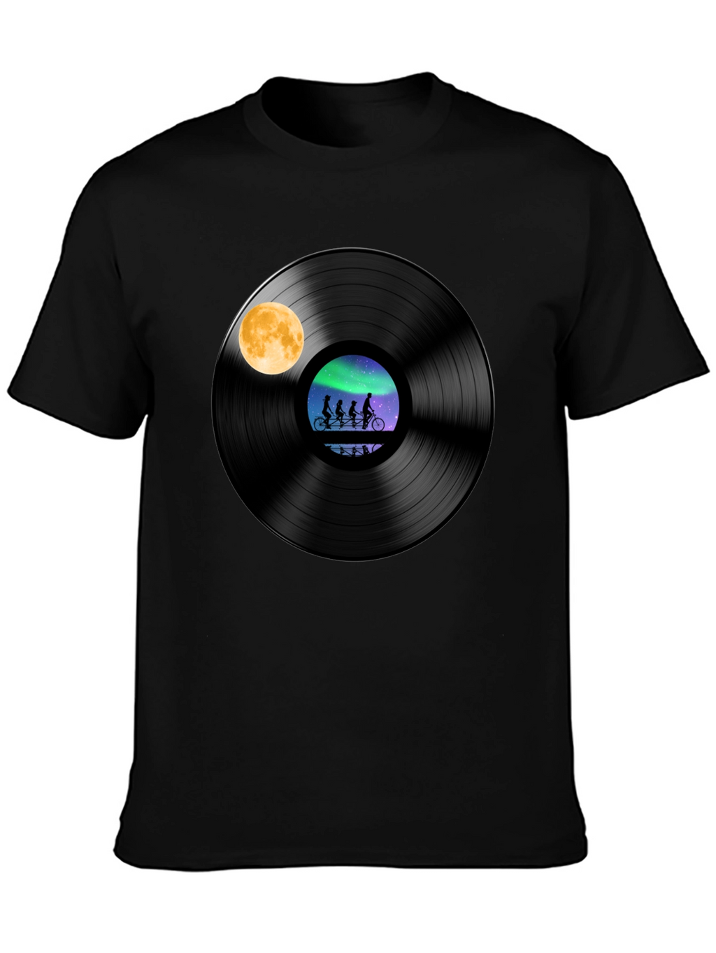 Vinyl Record Bike Ride Graphic Tee