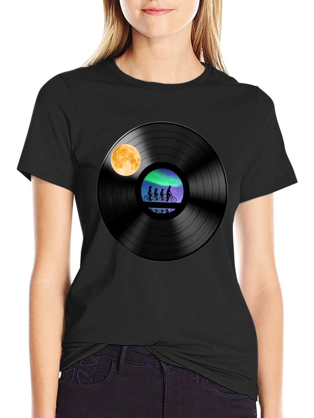Vinyl Record Bike Ride Graphic Tee