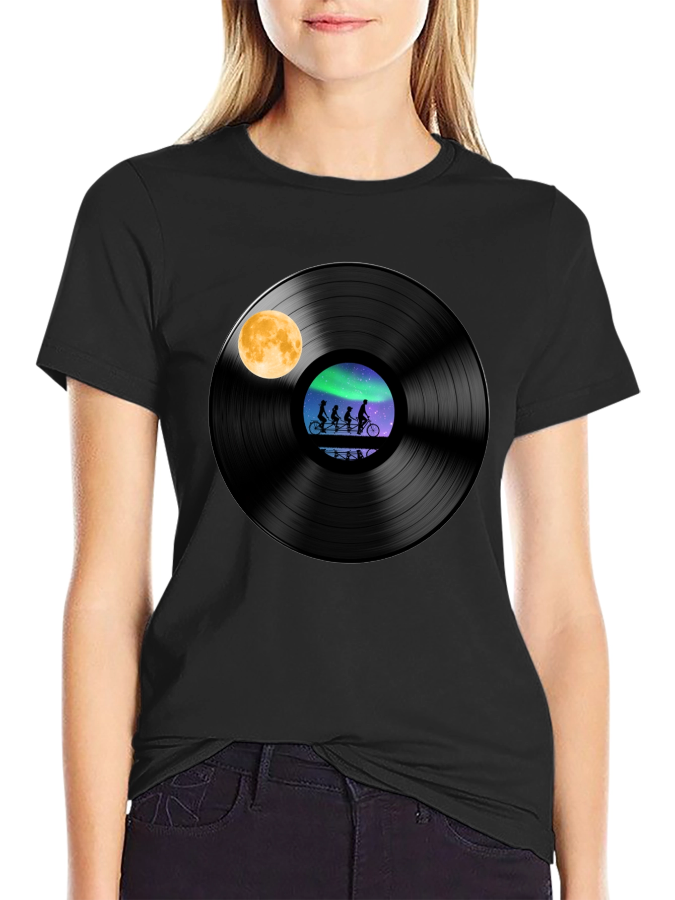 Vinyl Record Bike Ride Graphic Tee