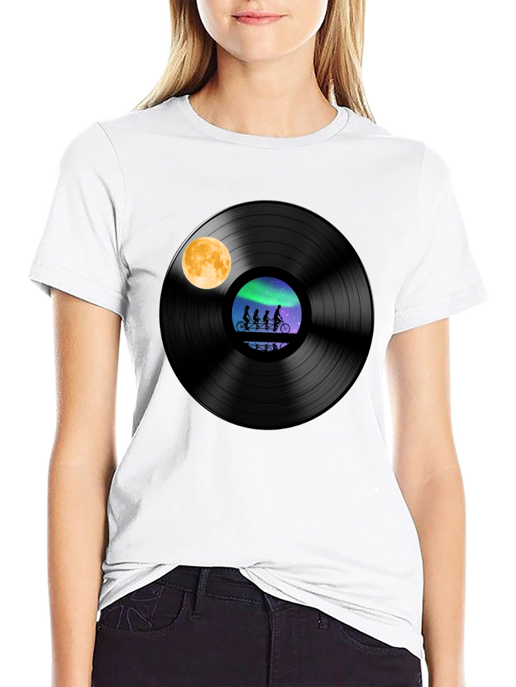 Vinyl Record Bike Ride Graphic Tee
