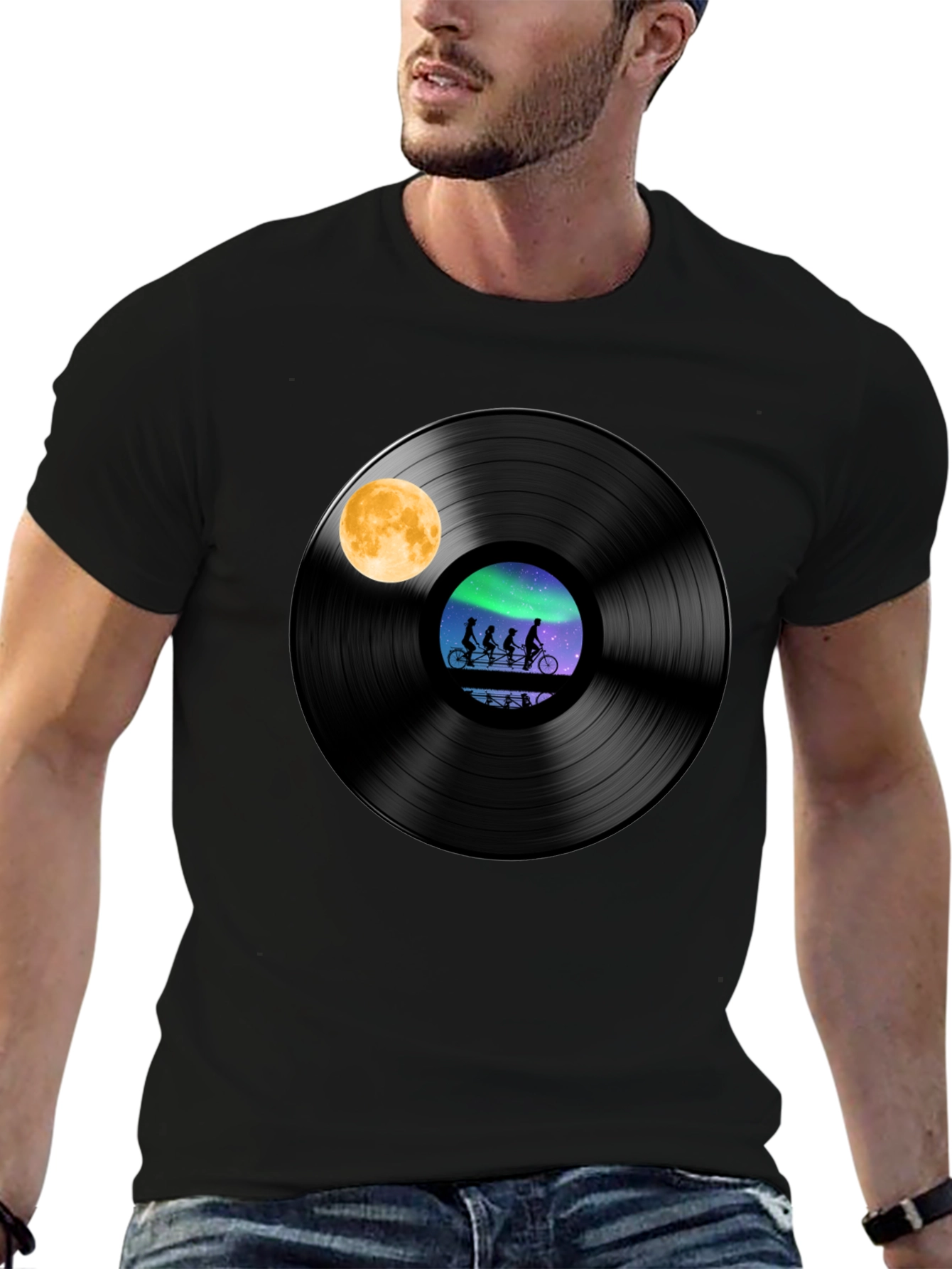 Vinyl Record Bike Ride Graphic Tee