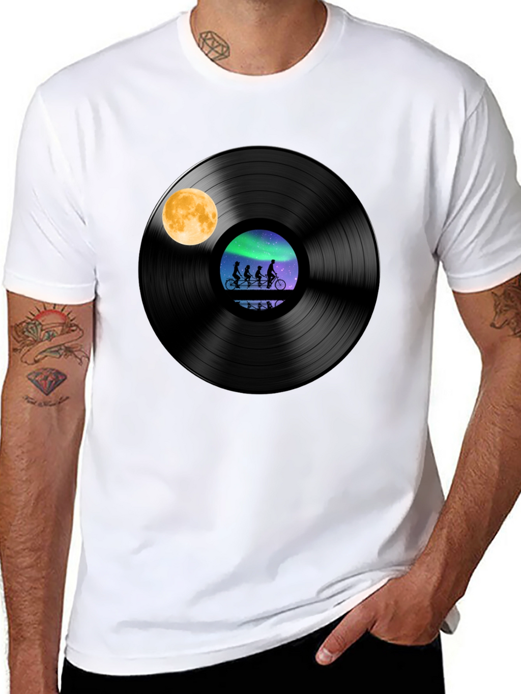 Vinyl Record Bike Ride Graphic Tee