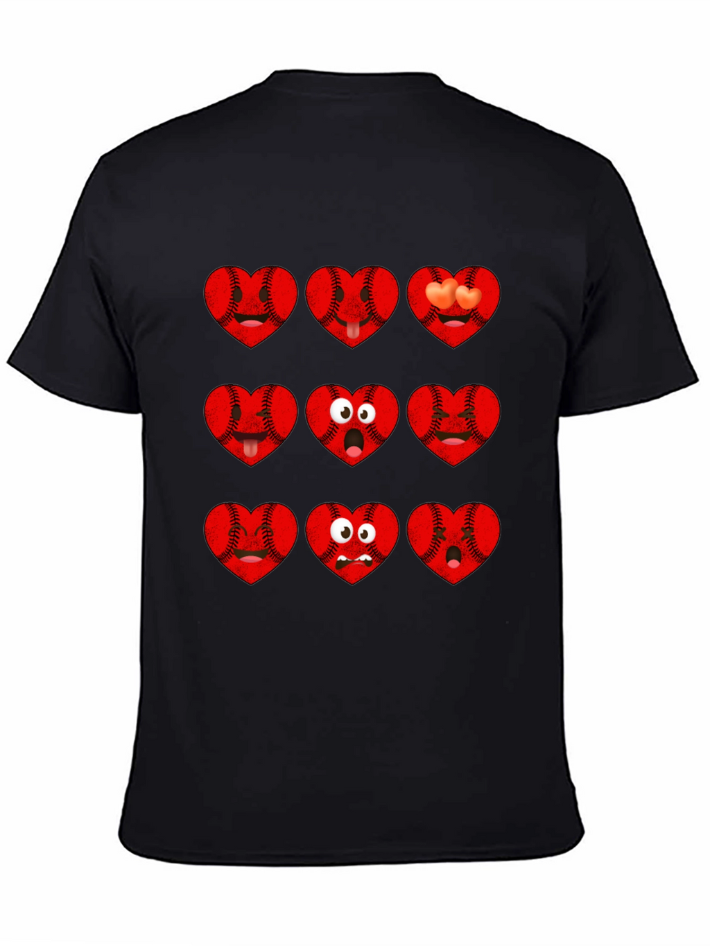 Baseball Heart Emoji Graphic T-Shirt
