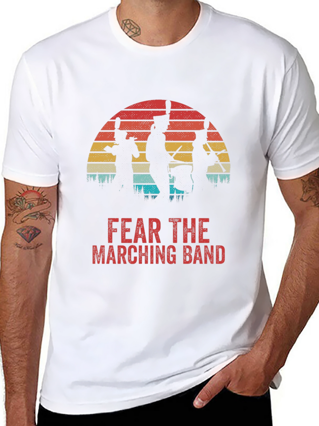 Fear the Marching Band Retro Sunset T-Shirt