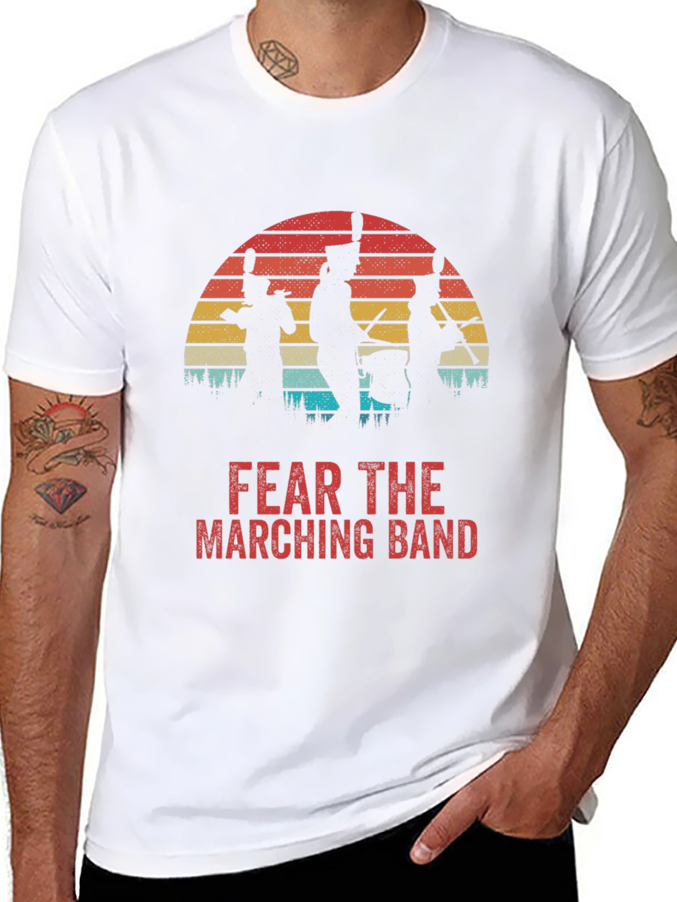 Fear the Marching Band Retro Sunset T-Shirt