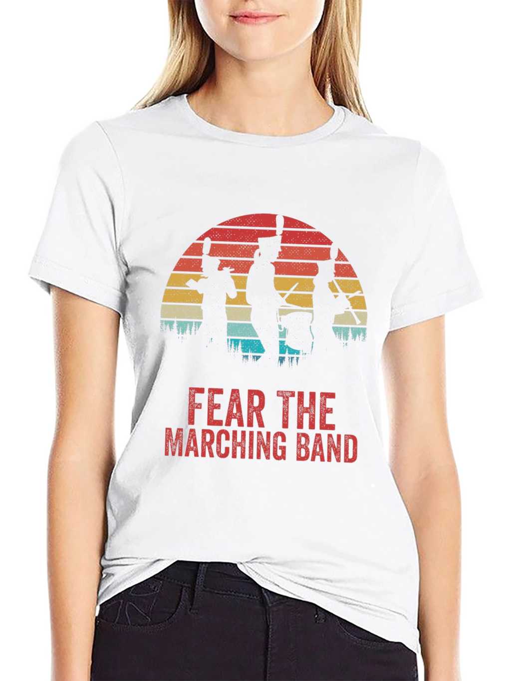 Fear the Marching Band Retro Sunset T-Shirt