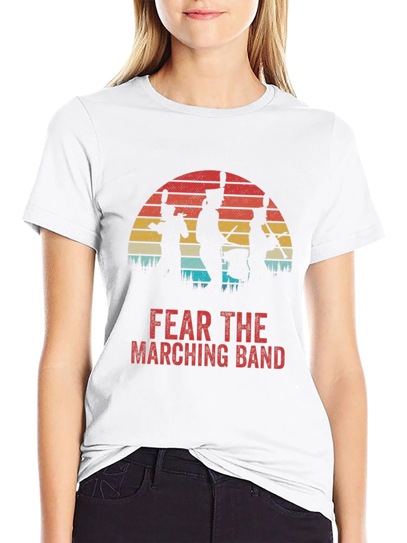 Fear the Marching Band Retro Sunset T-Shirt