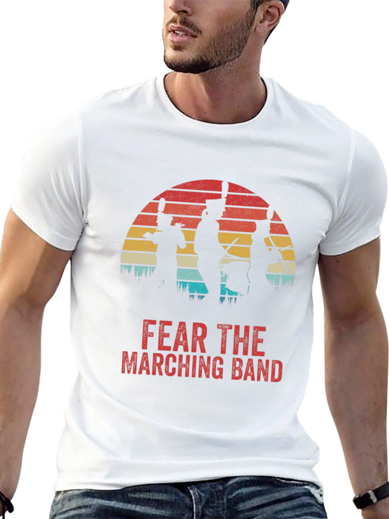 Fear the Marching Band Retro Sunset T-Shirt