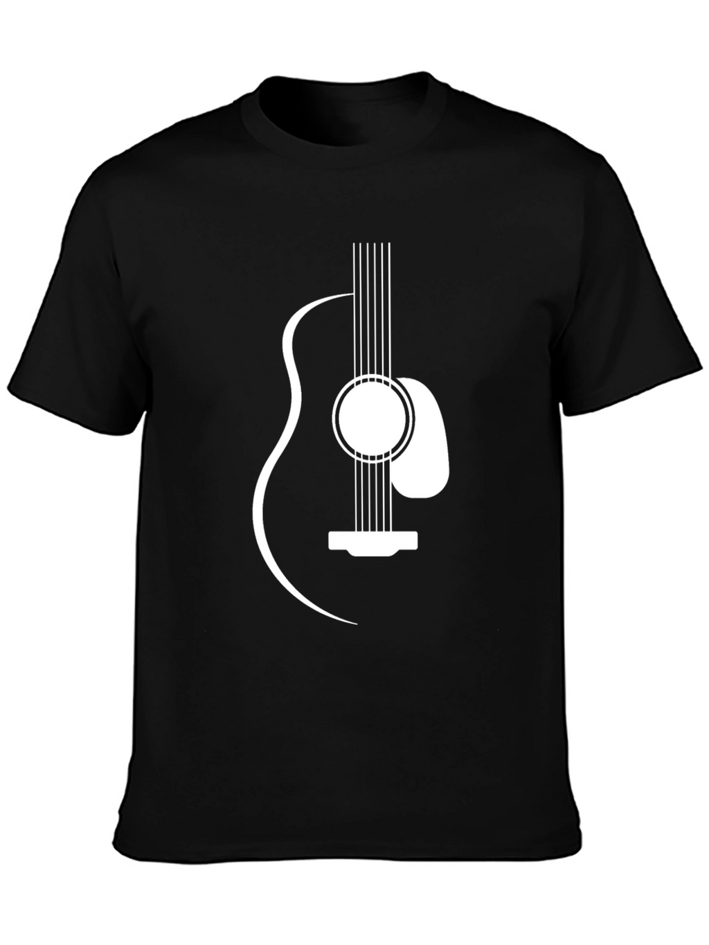 Guitar Graphic Tee - Black Casual T-Shirt