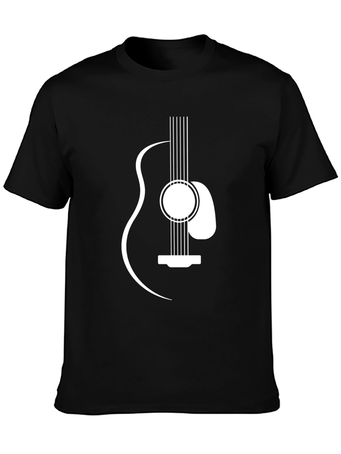 Guitar Graphic Tee - Black Casual T-Shirt