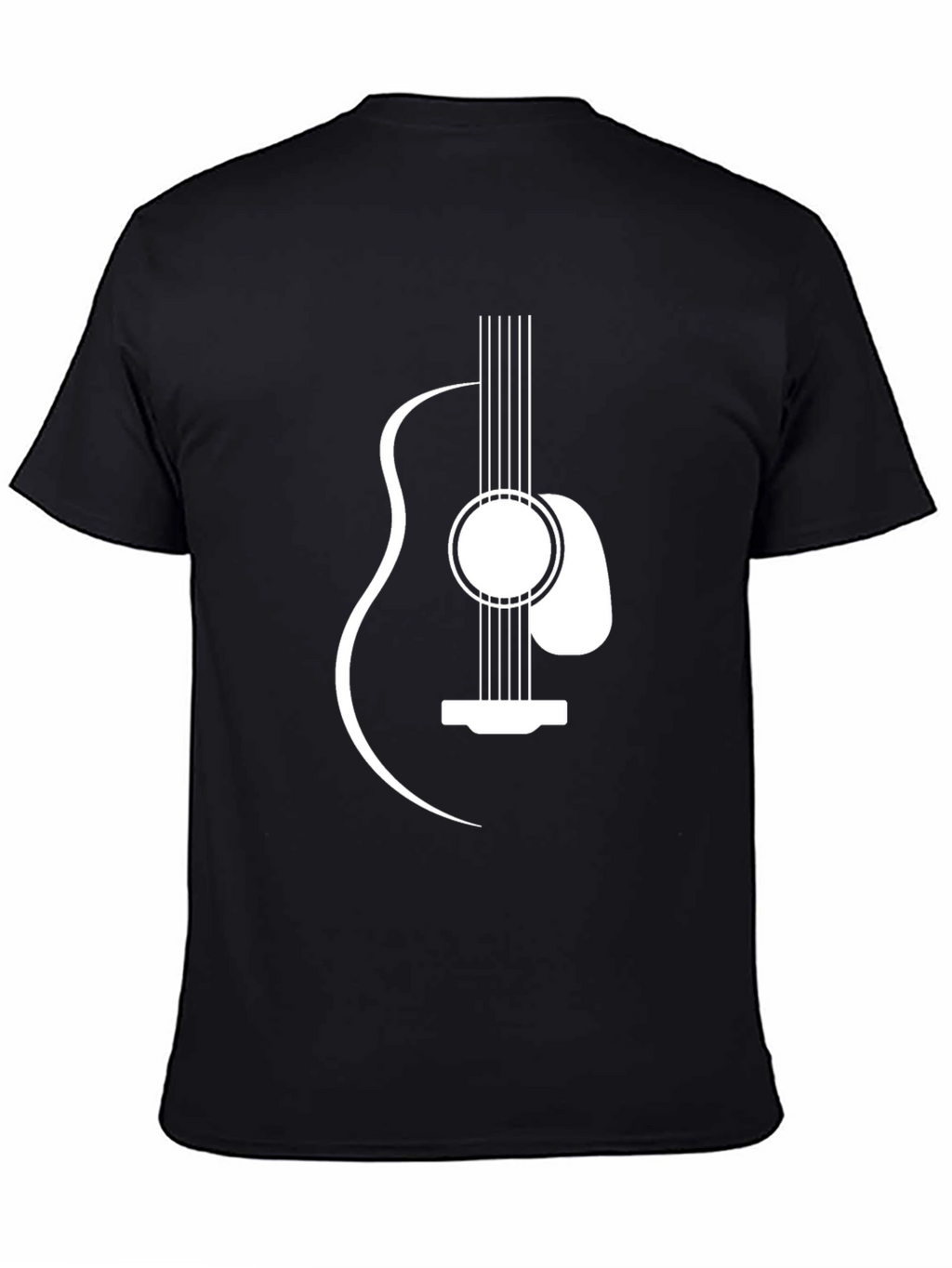 Guitar Graphic Tee - Black Casual T-Shirt