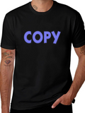 Mens Black T-Shirt with COPY Graphic Print