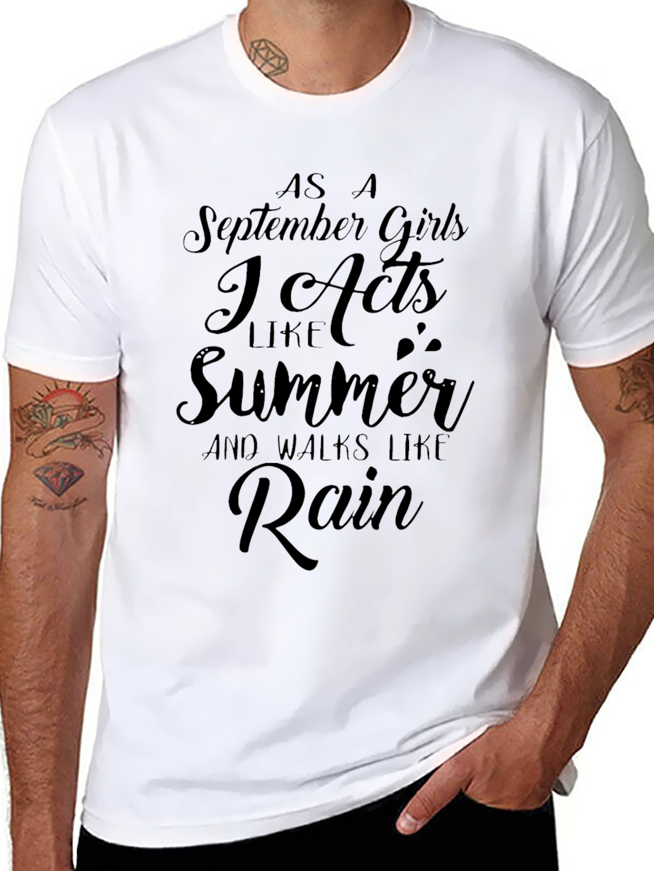September Girls Summer Rain Black Graphic Tee