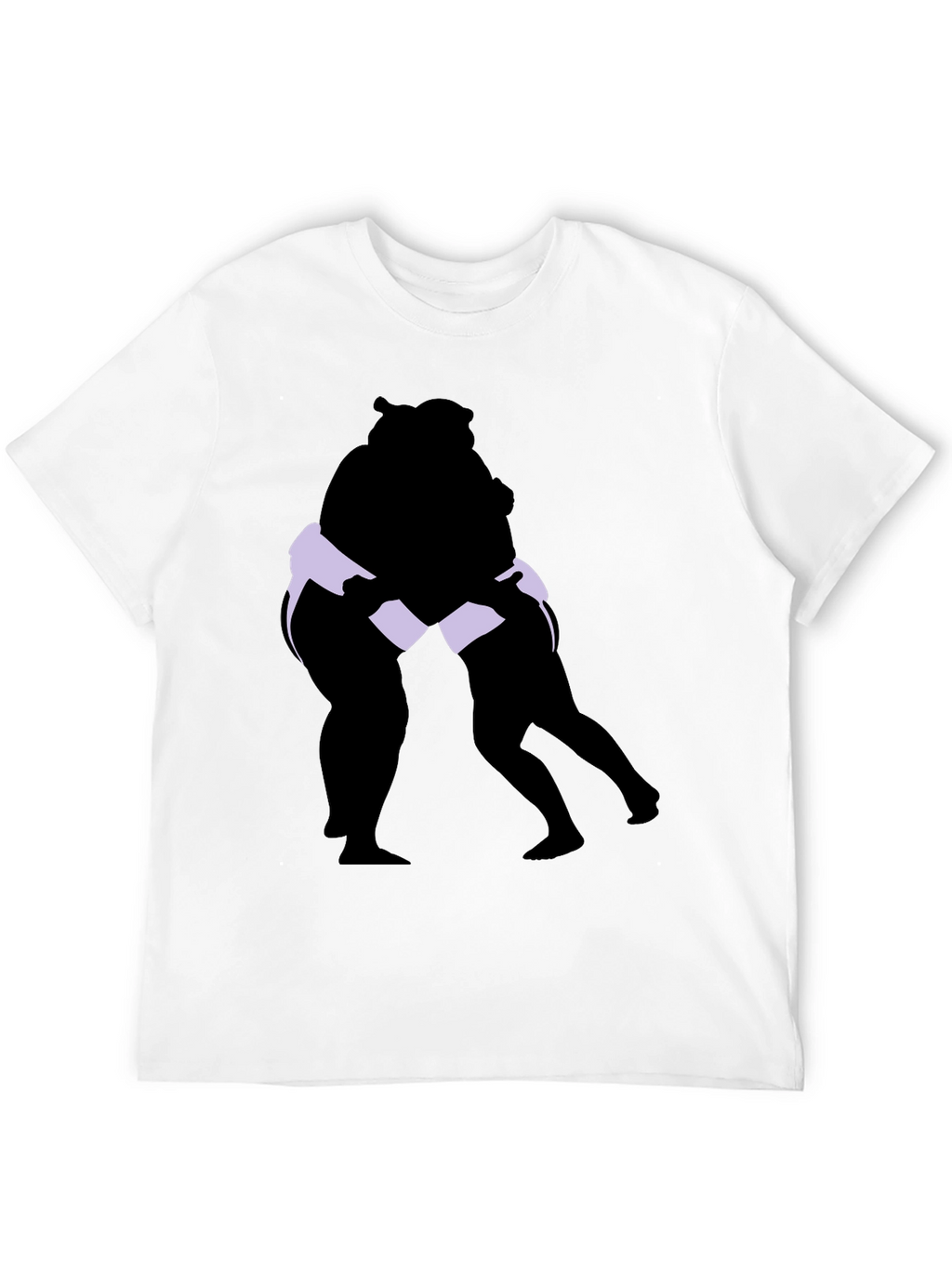 Sumo Wrestlers Graphic Tee - Black Cotton Blend