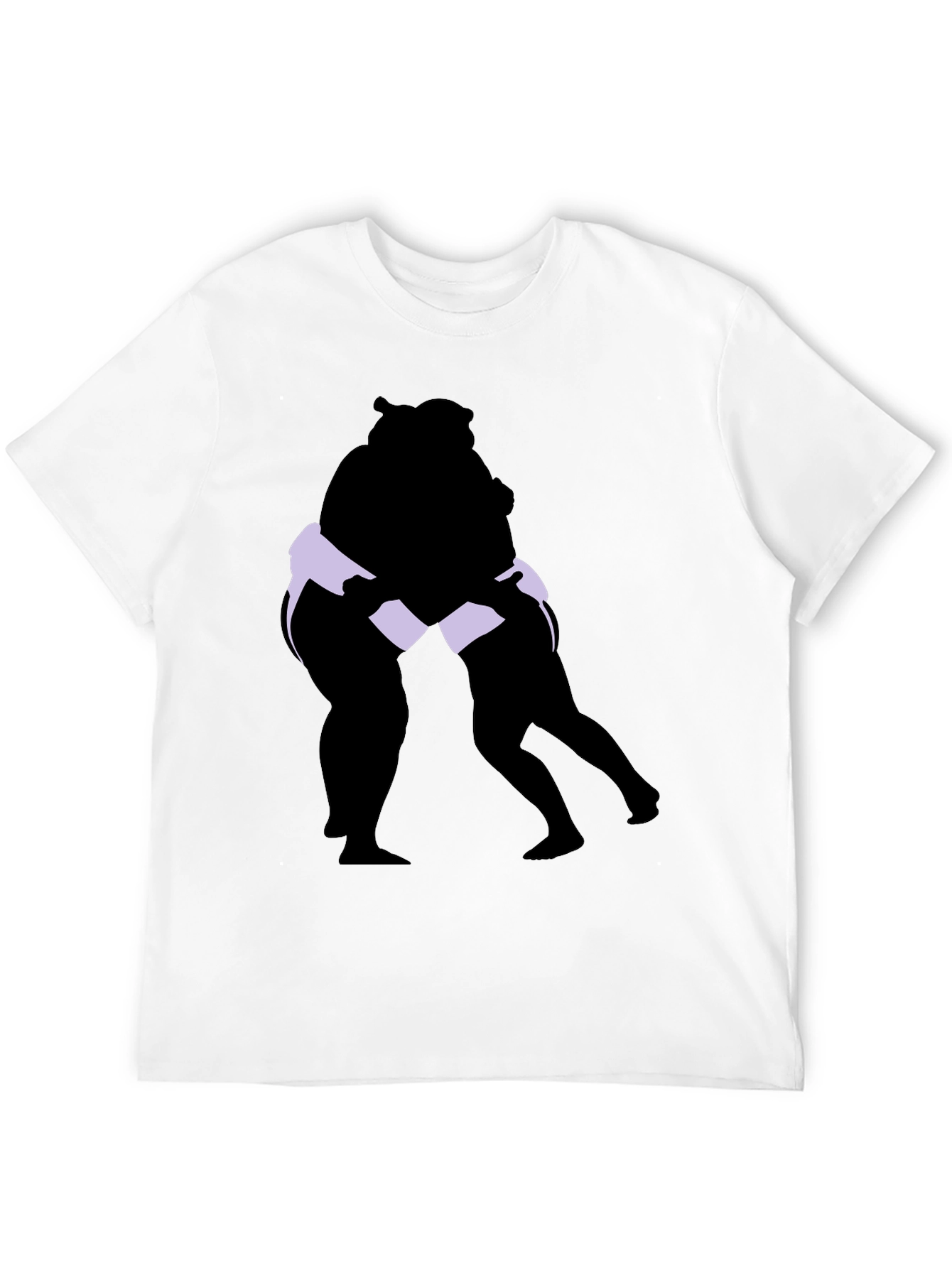 Sumo Wrestlers Graphic Tee - Black Cotton Blend