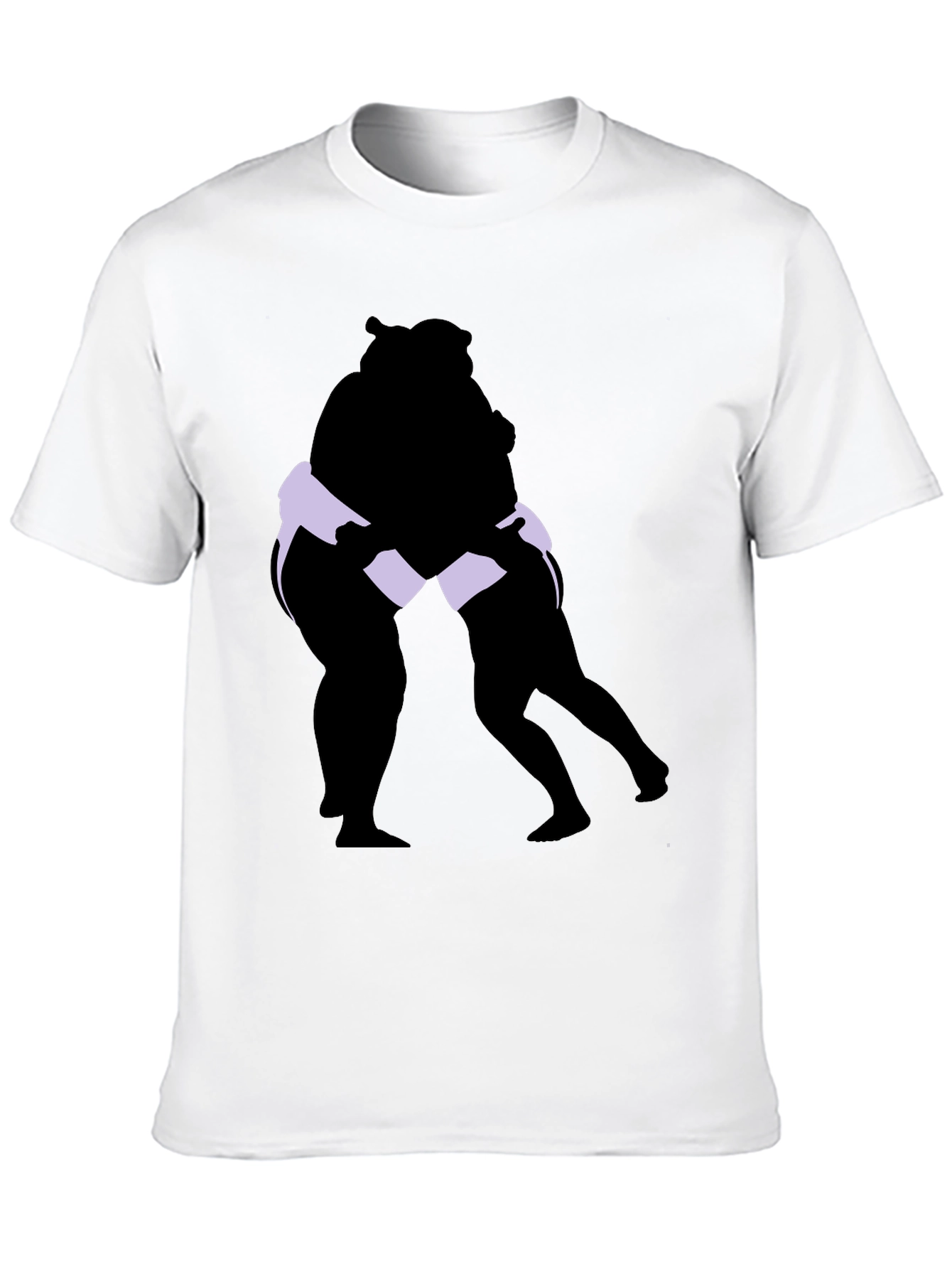 Sumo Wrestlers Graphic Tee - Black Cotton Blend