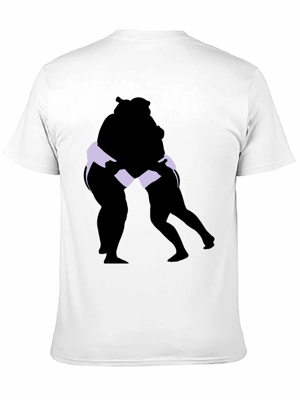 Sumo Wrestlers Graphic Tee - Black Cotton Blend