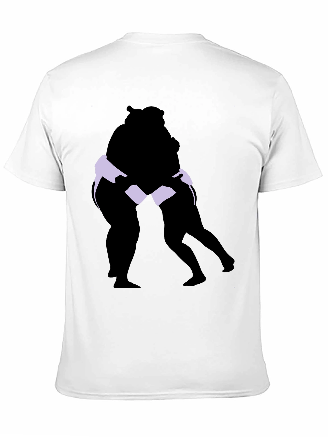Sumo Wrestlers Graphic Tee - Black Cotton Blend