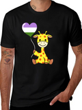 Cute Giraffe Balloon T-Shirt