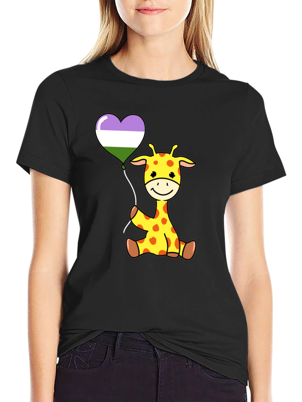 Cute Giraffe Balloon T-Shirt