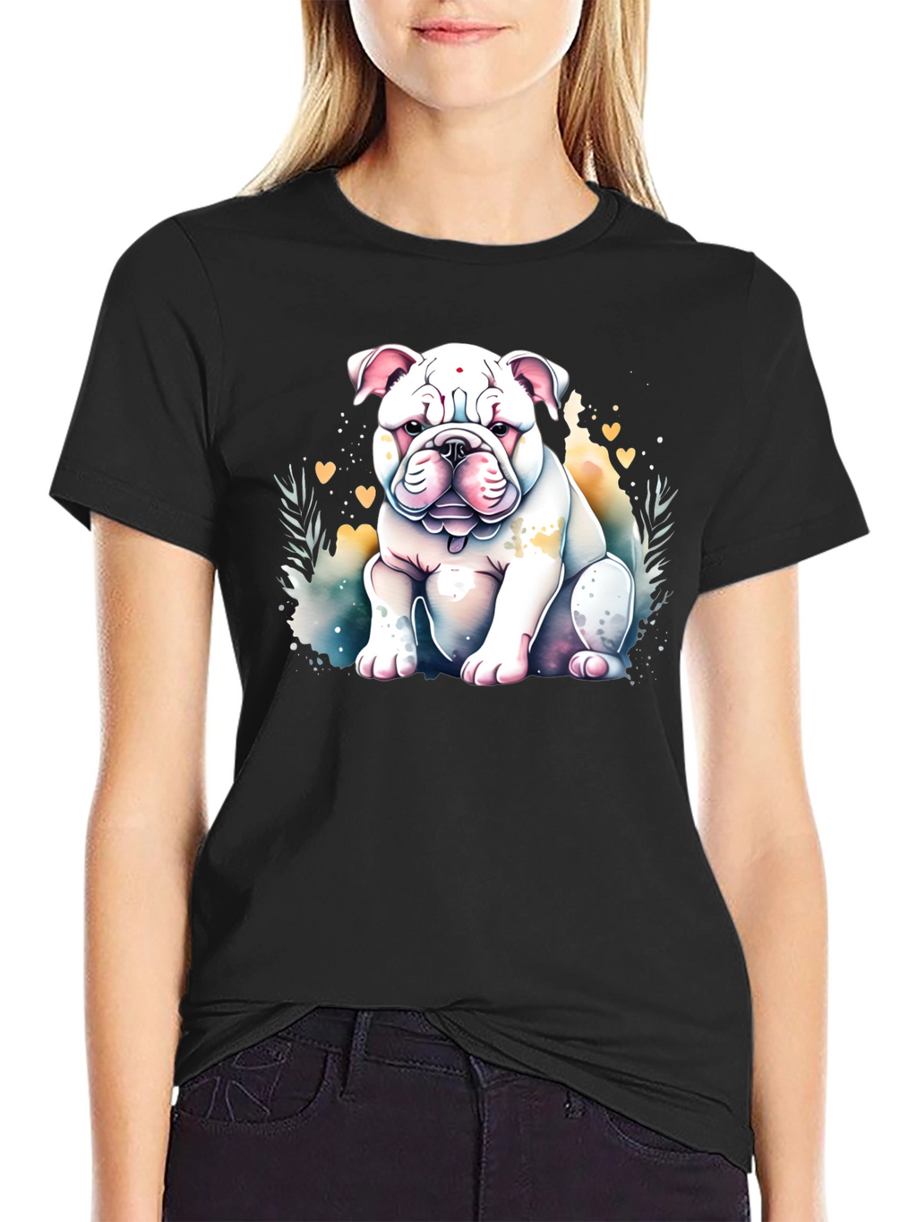 Bulldog Watercolor Graphic Tee