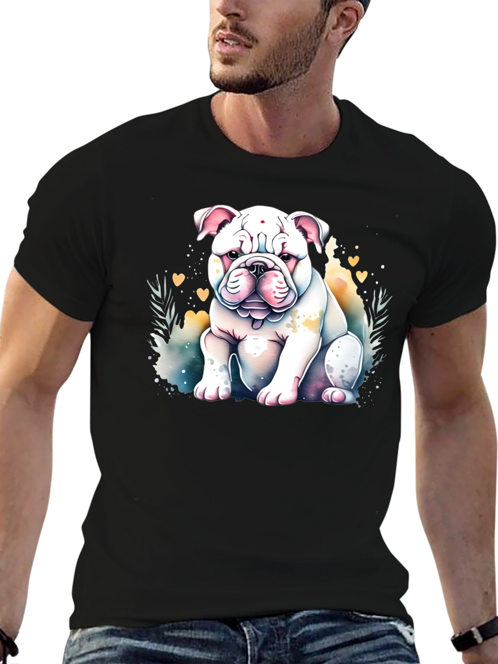 Bulldog Watercolor Graphic Tee