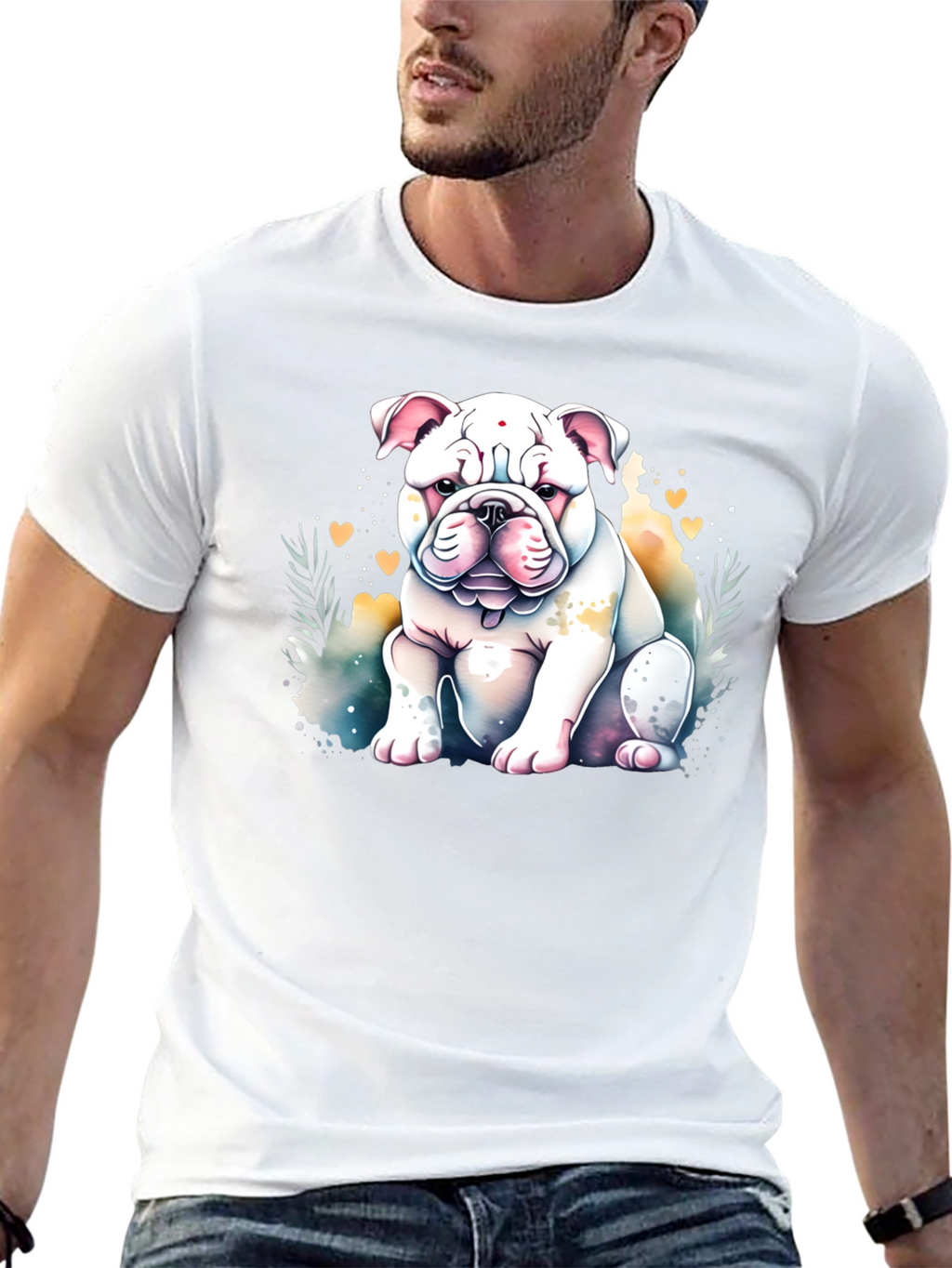 Bulldog Watercolor Graphic Tee
