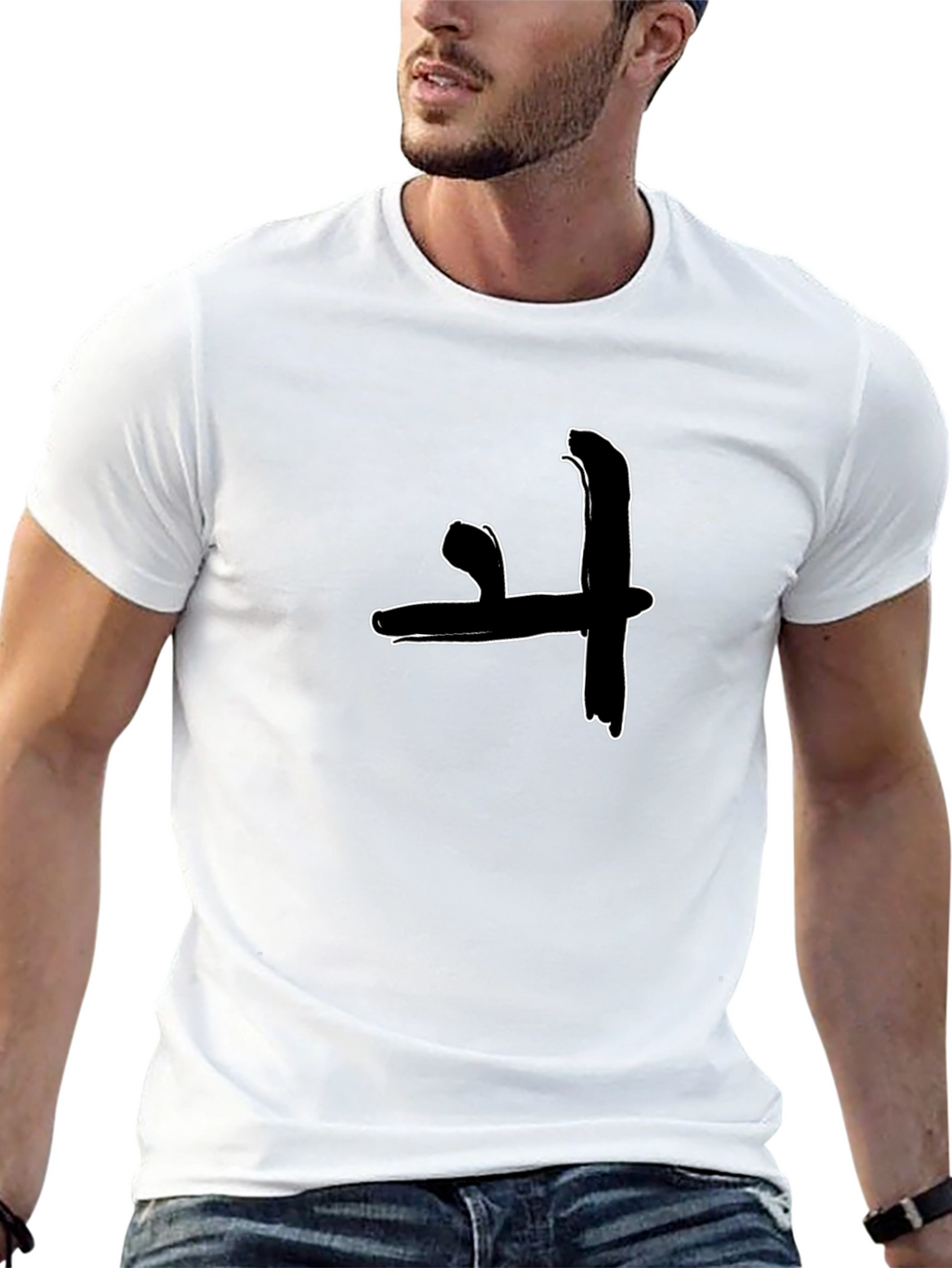 Minimalist Graphic Tee - Black Cotton T-Shirt