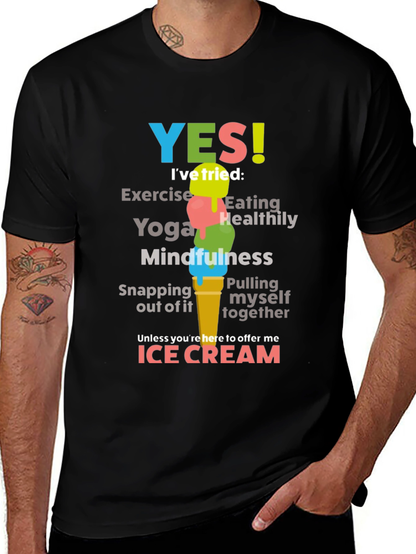 Funny Ice Cream Graphic T-Shirt for Food Lovers