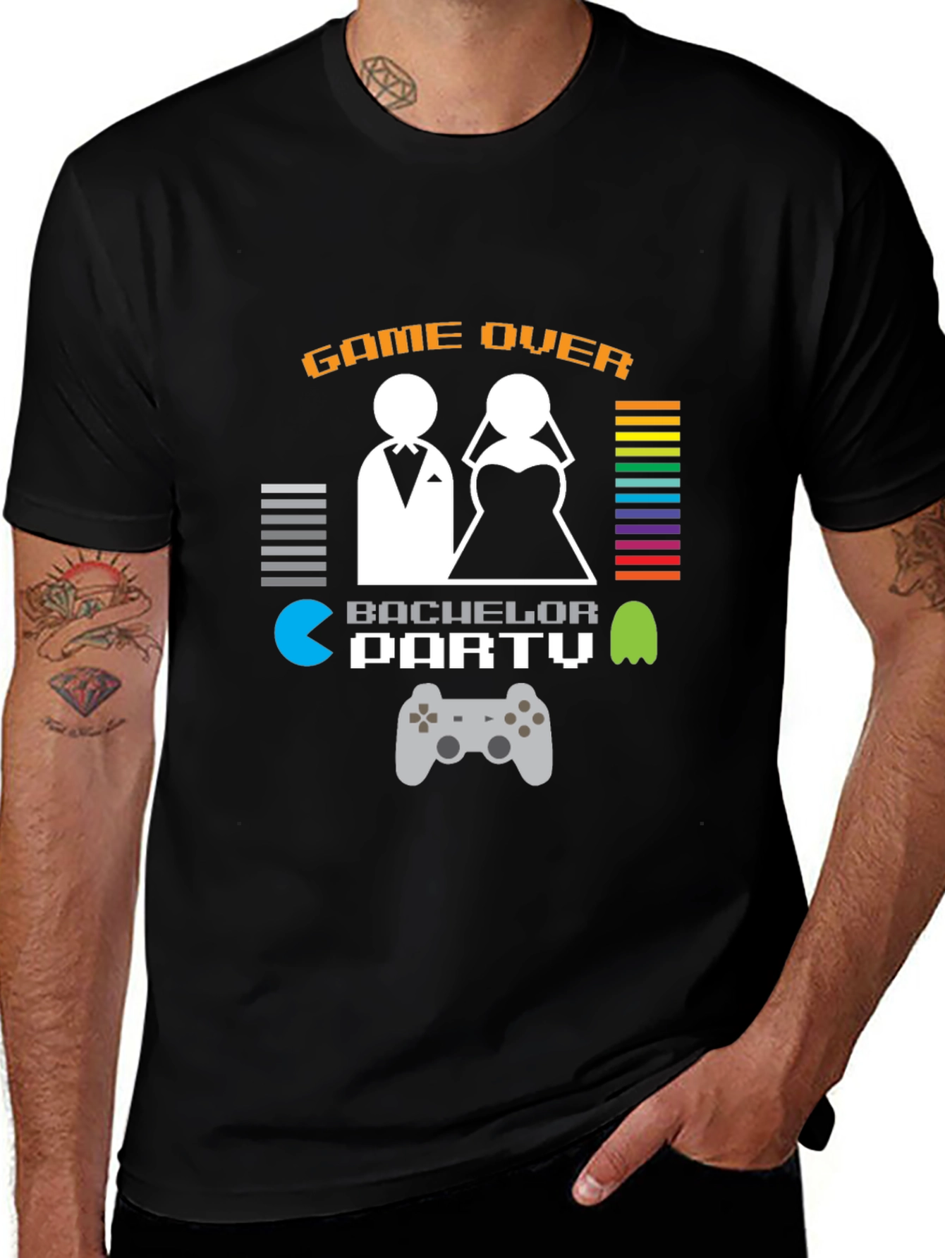 Game Over Bachelor Party T-Shirt - Gamer Groom Tee