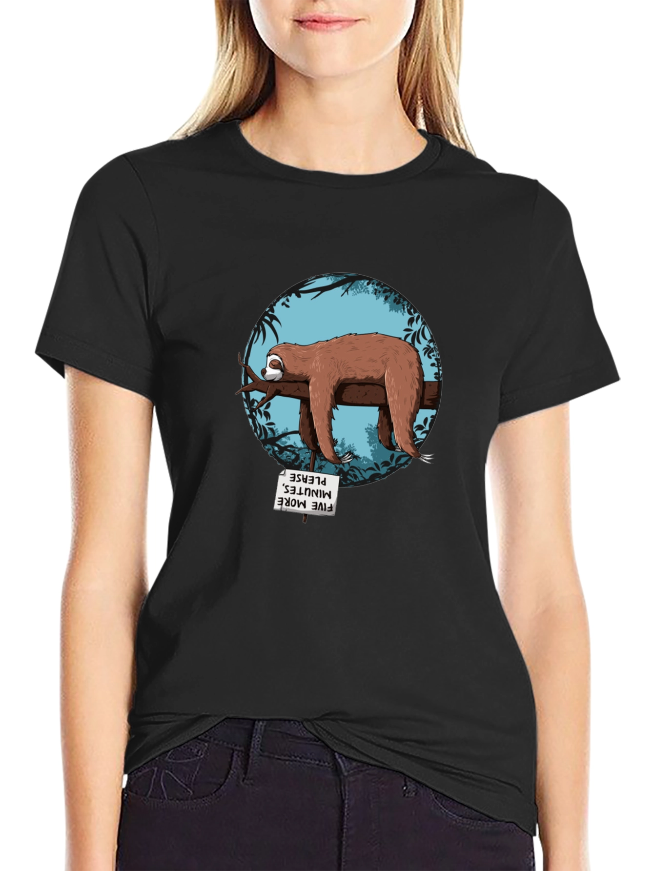 Sloth Graphic Tee - Five More Minutes Please T-Shirt